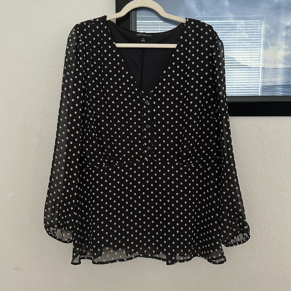 Lane Bryant Blouse with tiny flower pattern Size 18